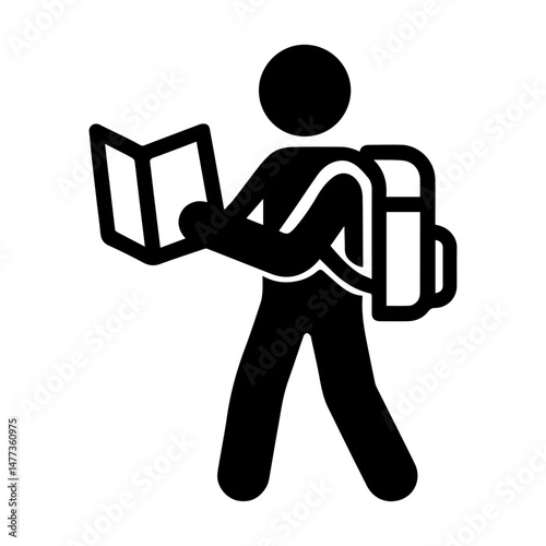 Icon man traveler with map on white background vector
Vector travel icon