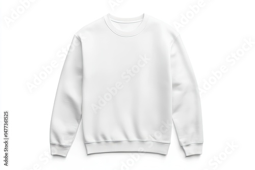 Fitted crew neck sweatshirt isolated on white background