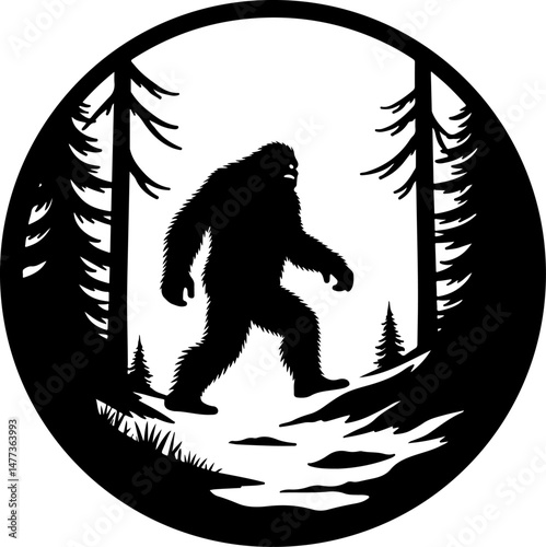 Animal Bigfoot & Wildlife Silhouettes for Outdoor and Nature-Themed Designs