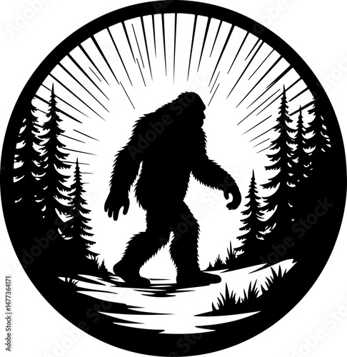 Animal Bigfoot & Wildlife Silhouettes for Outdoor and Nature-Themed Designs