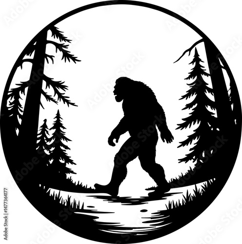 Animal Bigfoot & Wildlife Silhouettes for Outdoor and Nature-Themed Designs