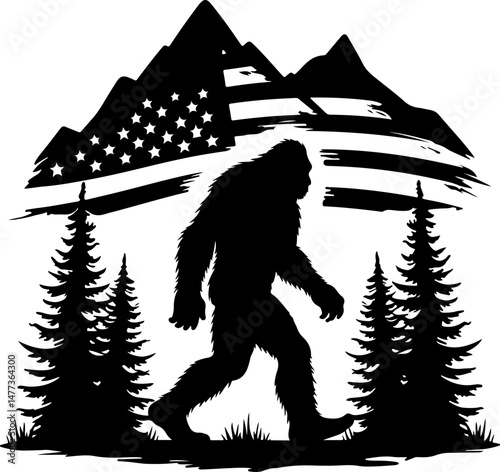 Animal Bigfoot & Wildlife Silhouettes for Outdoor and Nature-Themed Designs