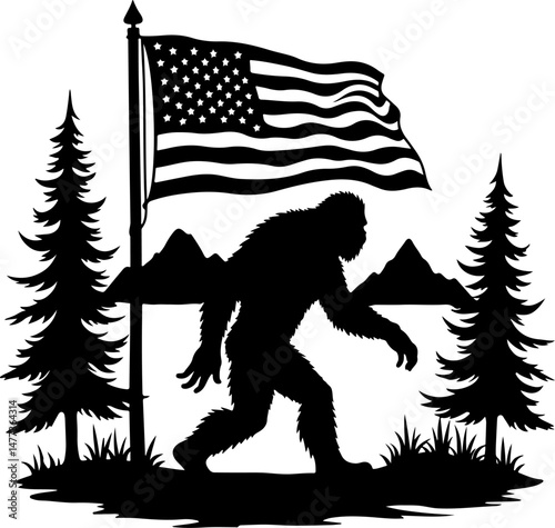 Animal Bigfoot & Wildlife Silhouettes for Outdoor and Nature-Themed Designs