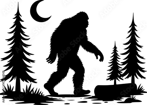 Animal Bigfoot & Wildlife Silhouettes for Outdoor and Nature-Themed Designs
