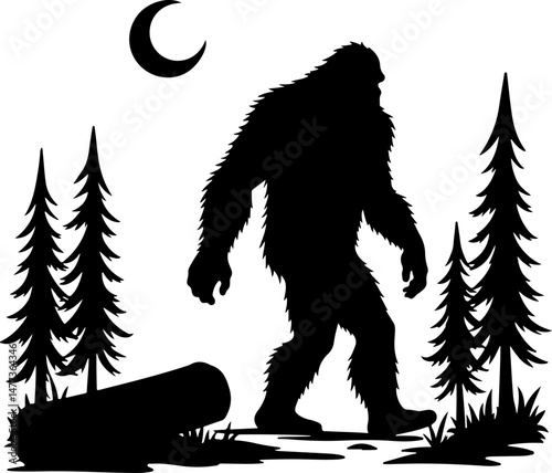 Animal Bigfoot & Wildlife Silhouettes for Outdoor and Nature-Themed Designs
