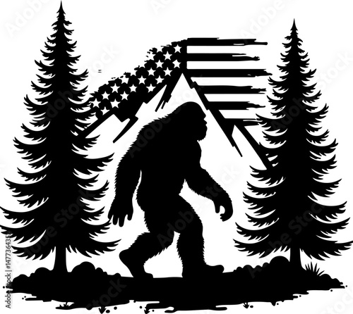 Animal Bigfoot & Wildlife Silhouettes for Outdoor and Nature-Themed Designs