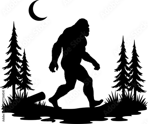 Animal Bigfoot & Wildlife Silhouettes for Outdoor and Nature-Themed Designs