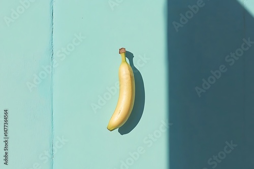 Banana minimalism on a blue background