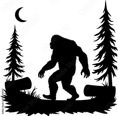 Animal Bigfoot & Wildlife Silhouettes for Outdoor and Nature-Themed Designs