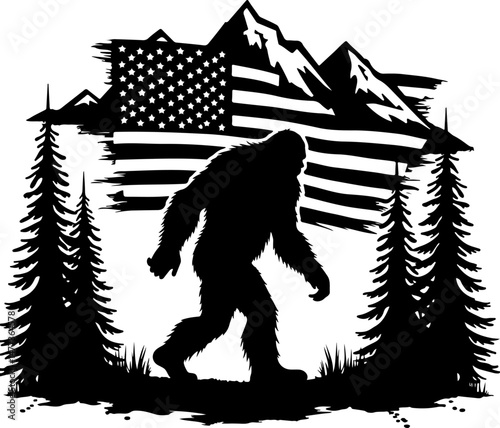 Animal Bigfoot & Wildlife Silhouettes for Outdoor and Nature-Themed Designs