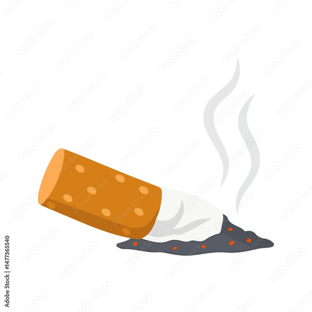 Burnt Cigarette Butt with Smoke Burnt Cigarette Butt with Smoke