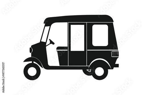 auto rickshaw icon silhouette vector illustration on white background