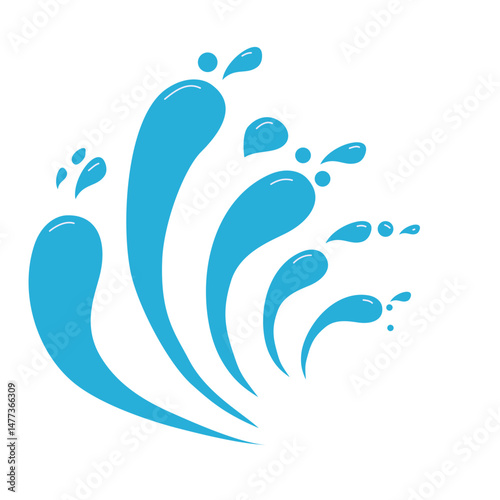 Set of Water drops, black sea ocean waves stencil. Liquid elements, cry droplet icons vector set. Ink, sauce, river isolated splashes