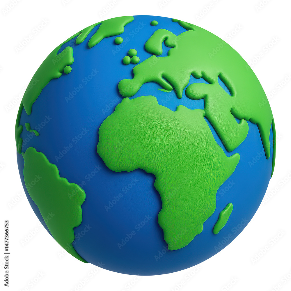 Naklejka premium Earth globe illustration on white background