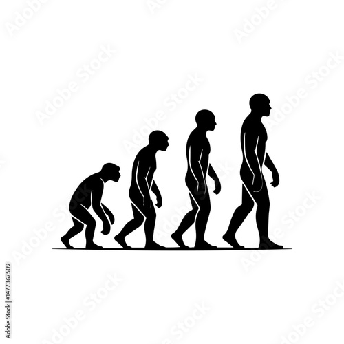 Evolution of human silhouette vector