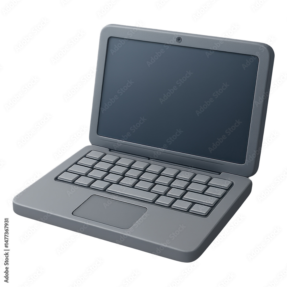 Modern laptop with blank screen isolated on white background Modern laptop with blank screen isolated on white background