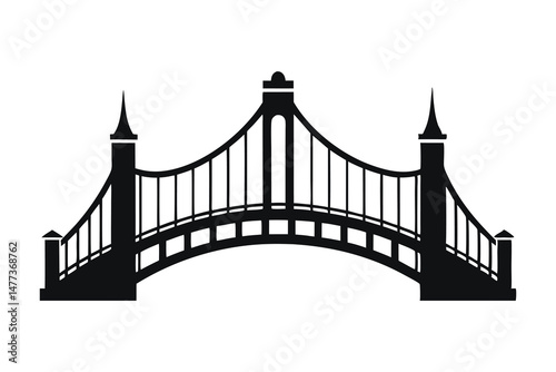 bridge icon silhouette on white background