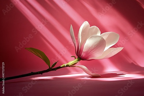 Magnolia bloom in bright light setting