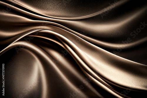 Luxurious, flowing, bronze-toned fabric drapes.  Detailed folds and shimmering texture create an elegant, rich look