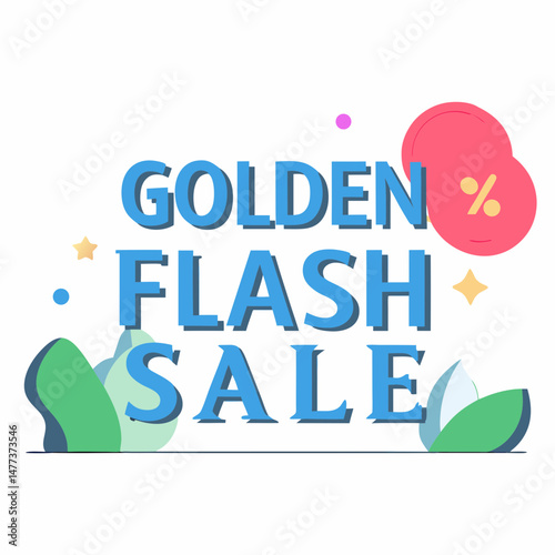 Exciting golden flash sale eye-catching online store graphic for retail strategy