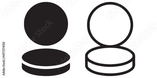 Face powder icon set. Women Beauty Powder Illustration. Women Makeup.