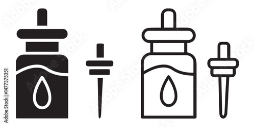 Face Serum Icon Collection. Serum Packaging Illustration with Dropper. Women Beauty. Women Makeup.