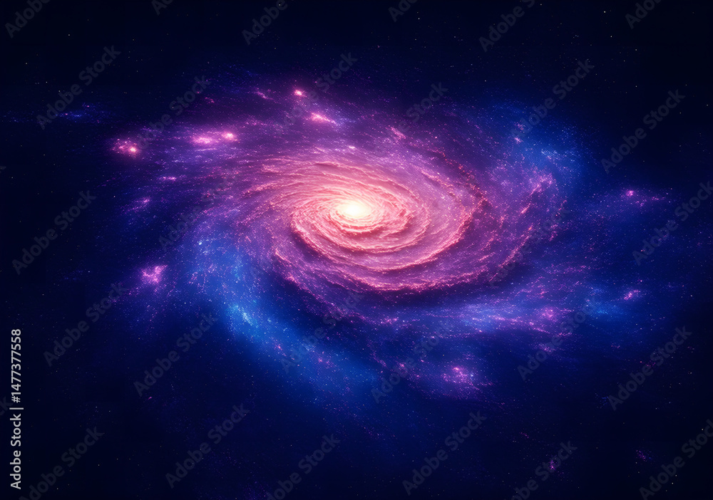 Obraz premium Heart of the Universe: A Galaxy in Starry Radiance