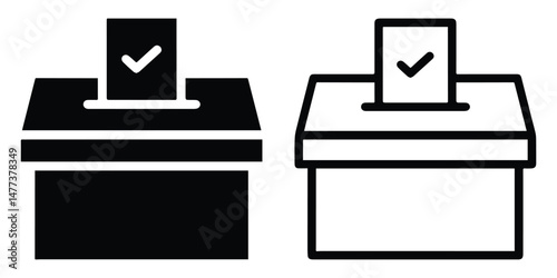 Ballot Box Icon Collection. Ballot Box Illustration. General Election.