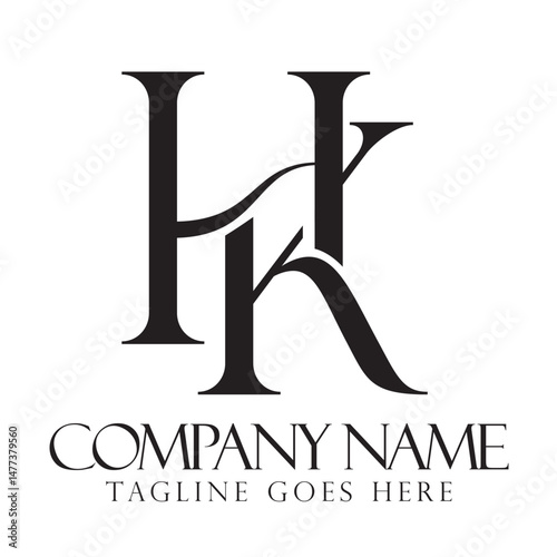 Creative letter HK or KH vector logo design templates for a luxury, fashion, jewelry, and boutique