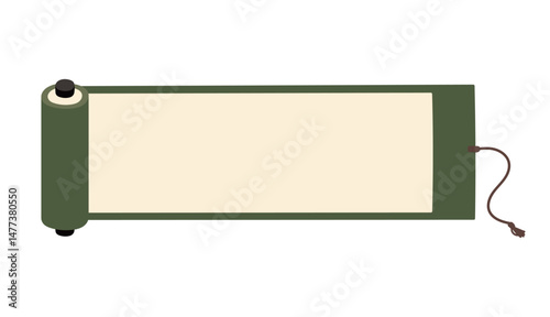 シンプルで可愛い手描きの巻物のイラスト