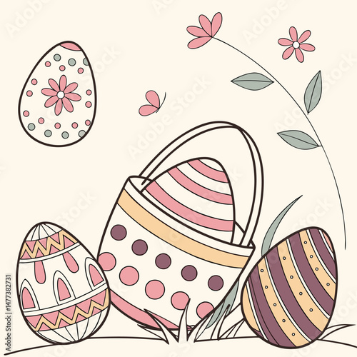 Variety easter eggs set vector image (3).eps