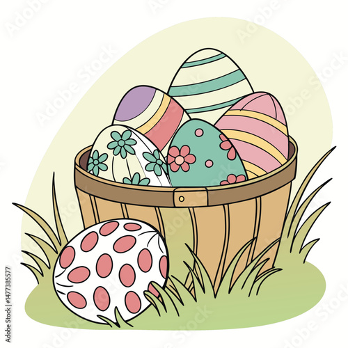 Variety easter eggs set vector image (9).eps