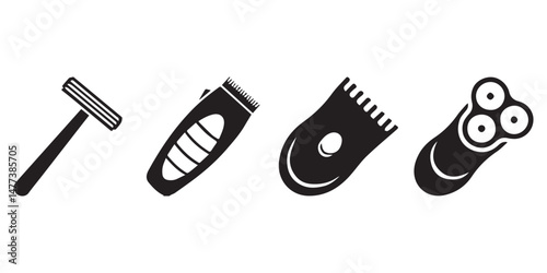 Shaving Tools Collection Icon. Manual Shaving Tools And Electric Shaving Tools Illustration. Razor.