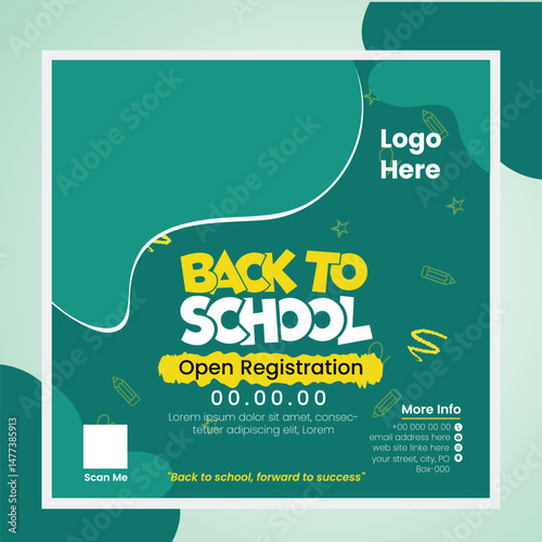 Back to School Admission Social Media Post Design