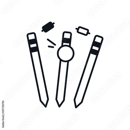 Wickets Out Vector icon