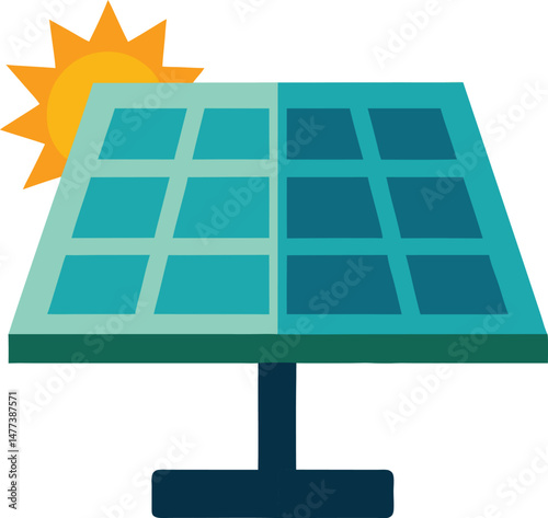 Vector illustration of a solar panel, which is a device that converts sunlight into electricity