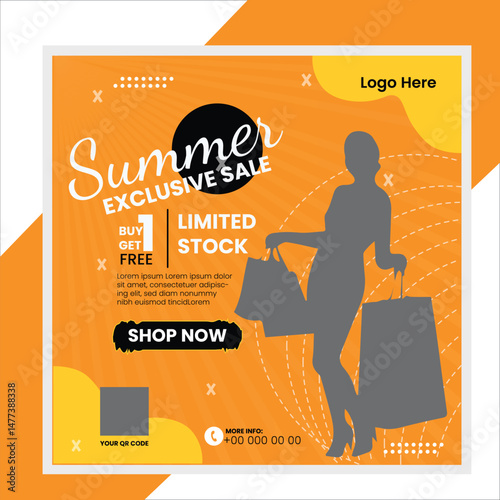 Fashion Sale Banner Social Media Post Design