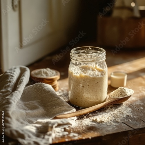 sourdough starter in a jar