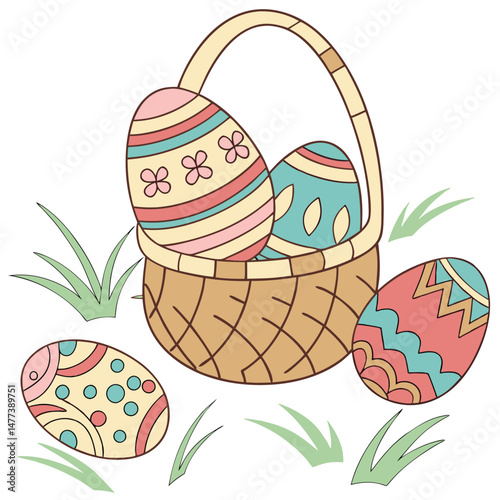 Variety easter eggs set vector image (31).eps