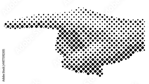 Vector Halftone Human Hand illustration. Halftone texture, dotted style. Vector Retro halftone collage design element.