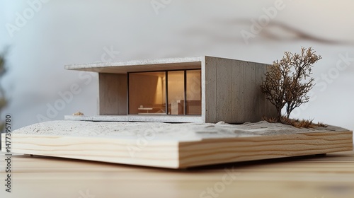 Concrete Slab House Over Wooden Deck