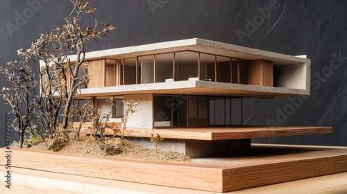 Concrete Slab House Over Wooden Deck