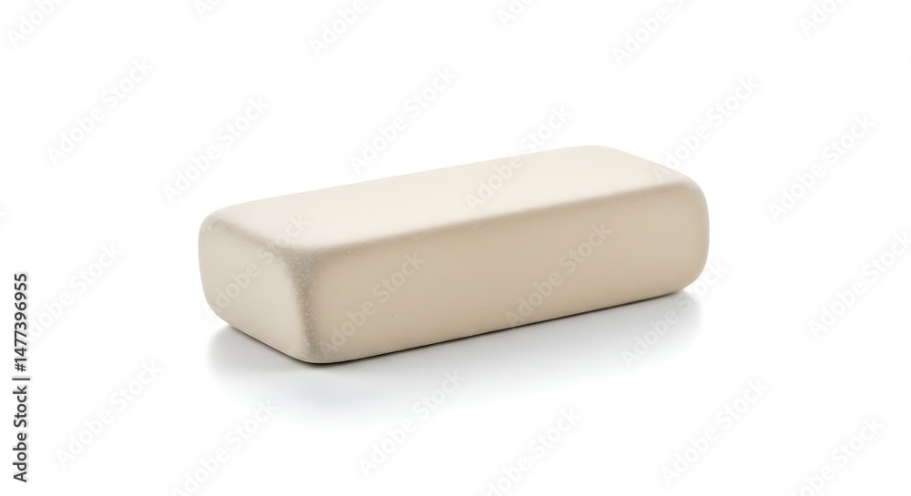 White Eraser Isolated on White Background - Symbol of Cleanliness Precision and Attention to Detail for Correcting Mistakes in Writing or Drawing Tasks White Eraser Isolated on White Background - Symbol of Cleanliness Precision and Attention to Detail for Correcting Mistakes in Writing or Drawing Tasks
