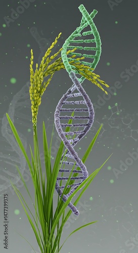 Genetic Harvest: Rice DNA Render