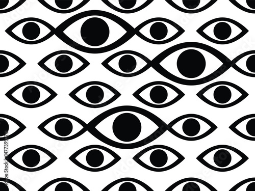 Original eyes ornament . Stylish seamless vector pattern for design and decoration. 