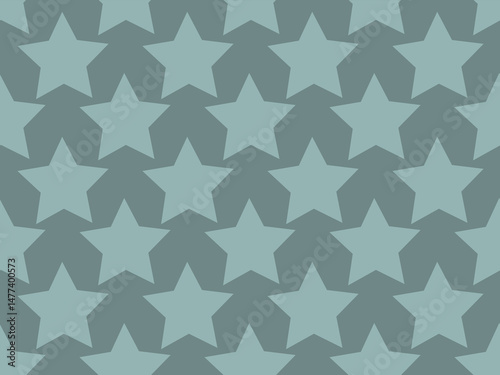 Green minty stars. Seamless vector pattern for design and decoration. 