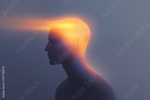 Conceptual representation of ai ethics and human cognition in stylized art