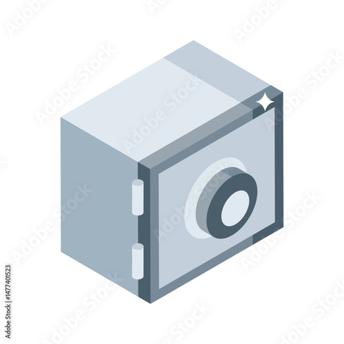 A premium isometric icon showing hotel vault security