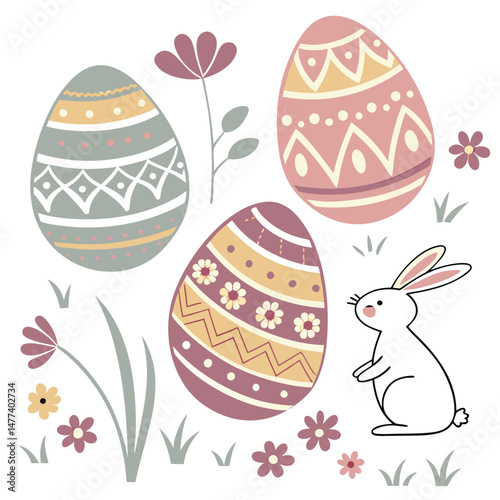 Variety easter eggs set vector image (126).eps