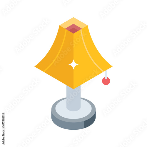 A isometric icon of cozy table lamp, ready for premium download